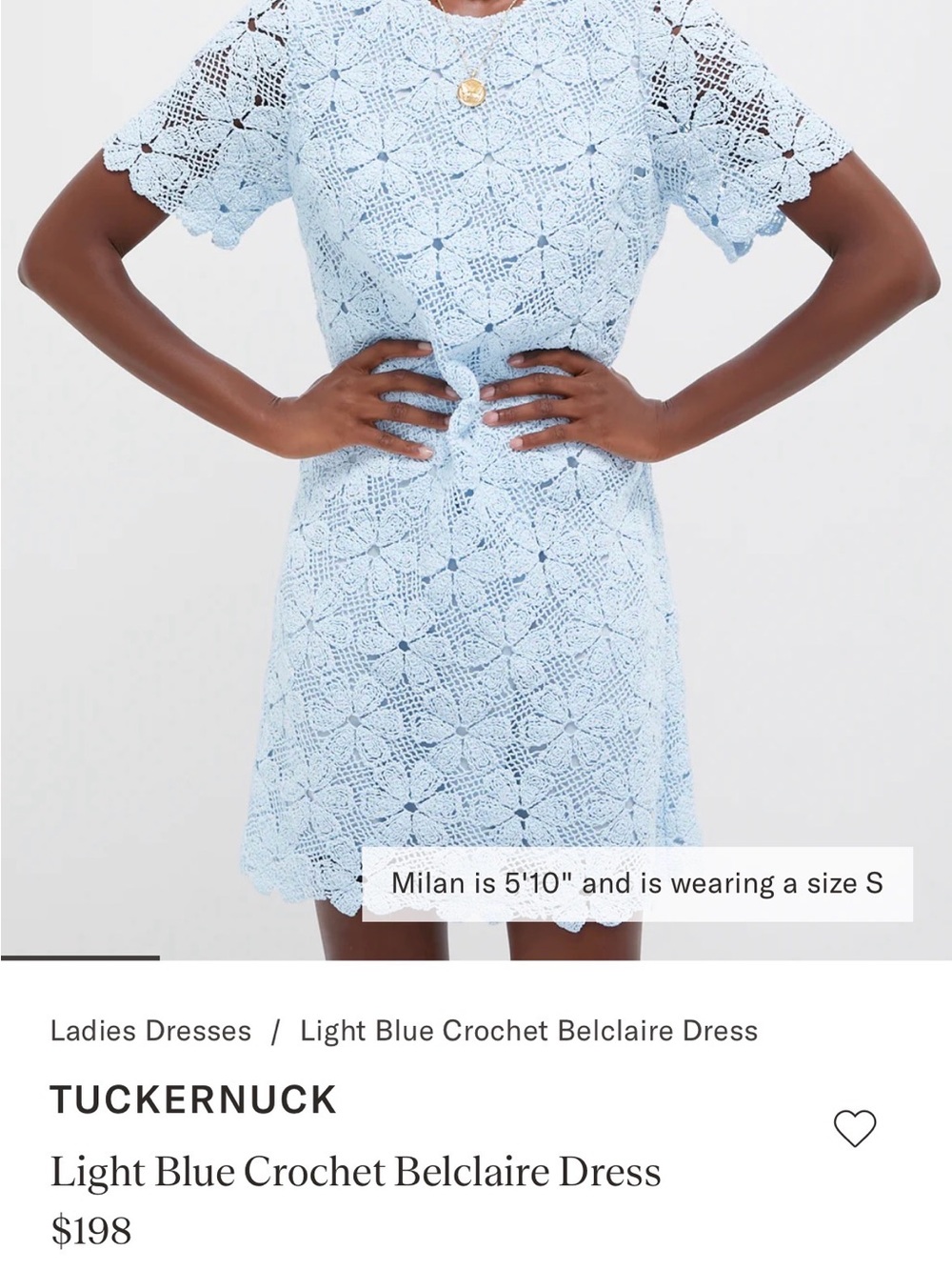 Tuckernuck Pale Blue Crochet Mini Dress